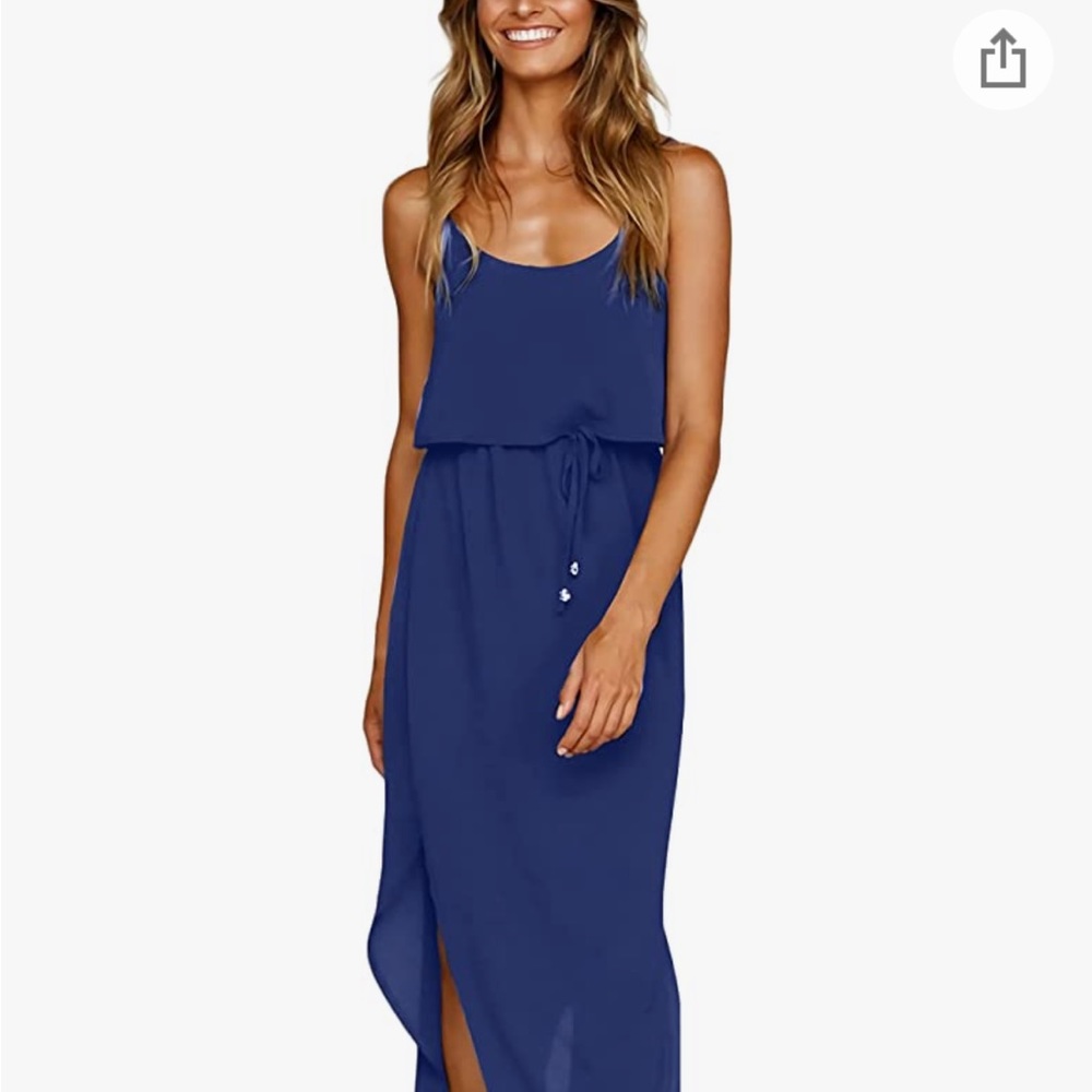 Cobalt blue midi dress